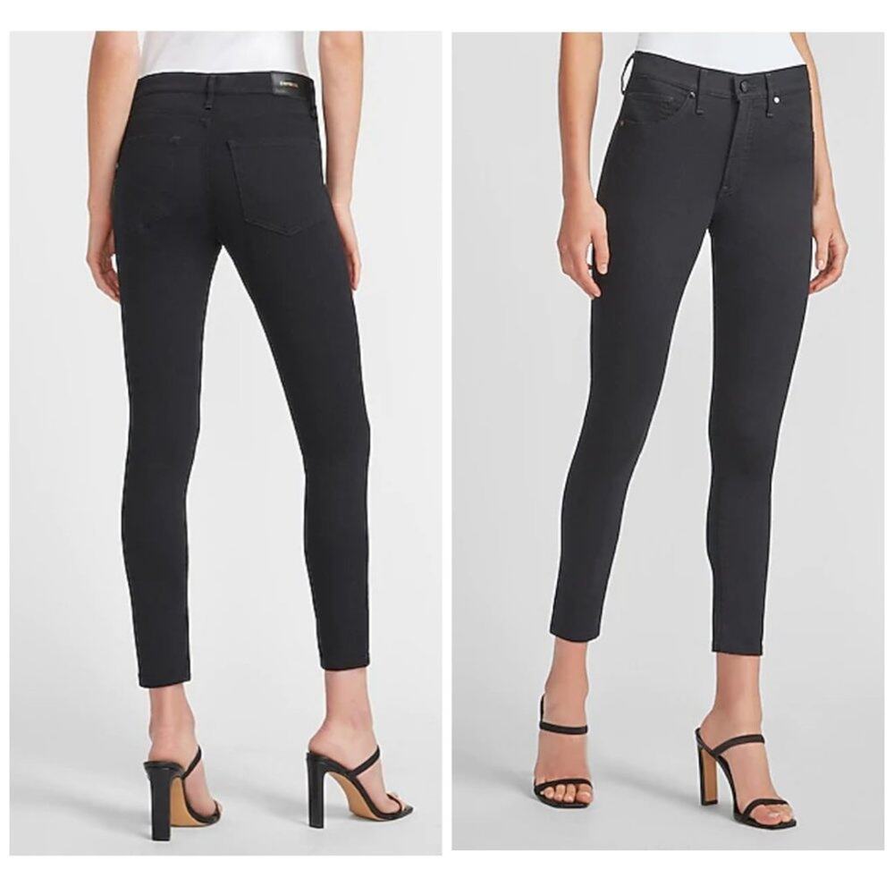 Express Mid Rise Black Skinny Jeans